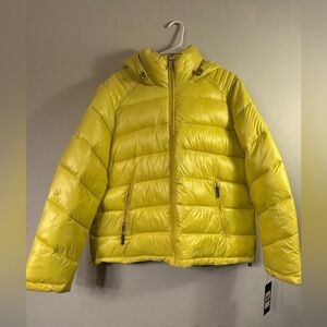 Guess Vibrant Yellow Hooded Puffer Coat